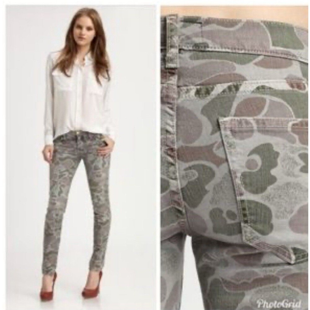 Current elliott camo jeans 27 Denim The Ankle Skinny Grey Camo